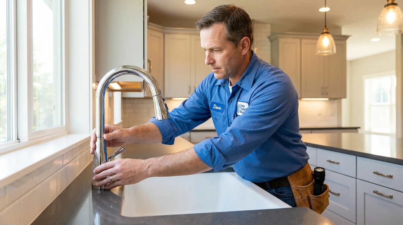Kitchen faucet installation by Johns Plumbing LLC in Newtown